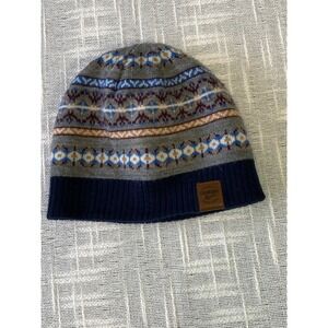 OshKosh B'gosh Fair Isle Beanie Nordic Knit Hat Winter Blue Gray Cozy